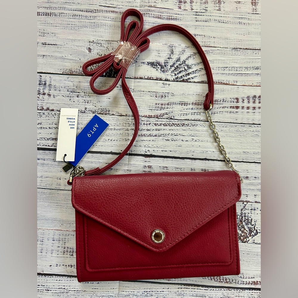 Apt. 9 Red Crossbody Safe Keeper RFID-blocking Wallet Purse